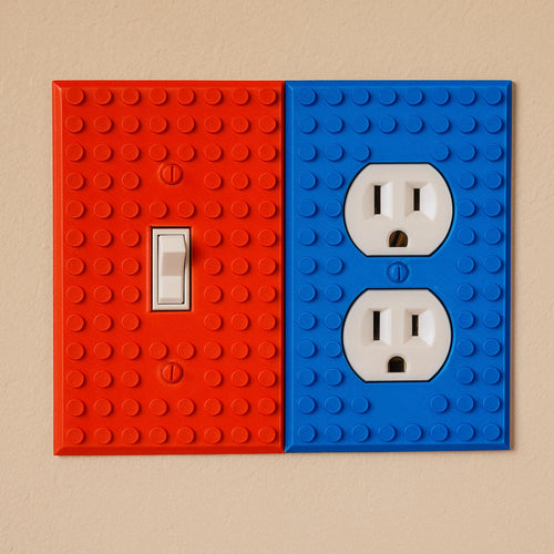 Building Block Light Switch & Outlet Cover | Fun Wall Plate | Kids Room Decor - ThreadaliciousUK