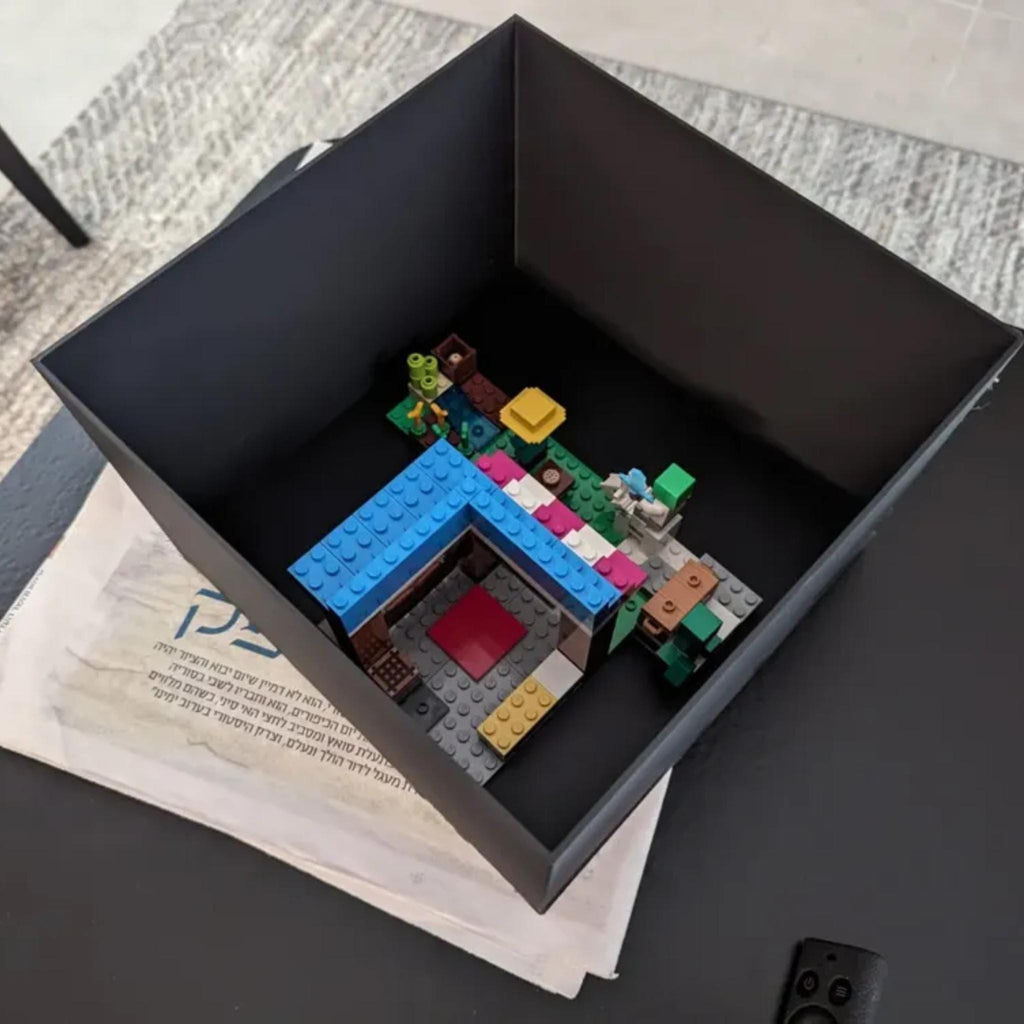 Building Block Storage Box | Stackable Organiser with Lid | Fun Colourful Home or Desk Storage - ThreadaliciousUK