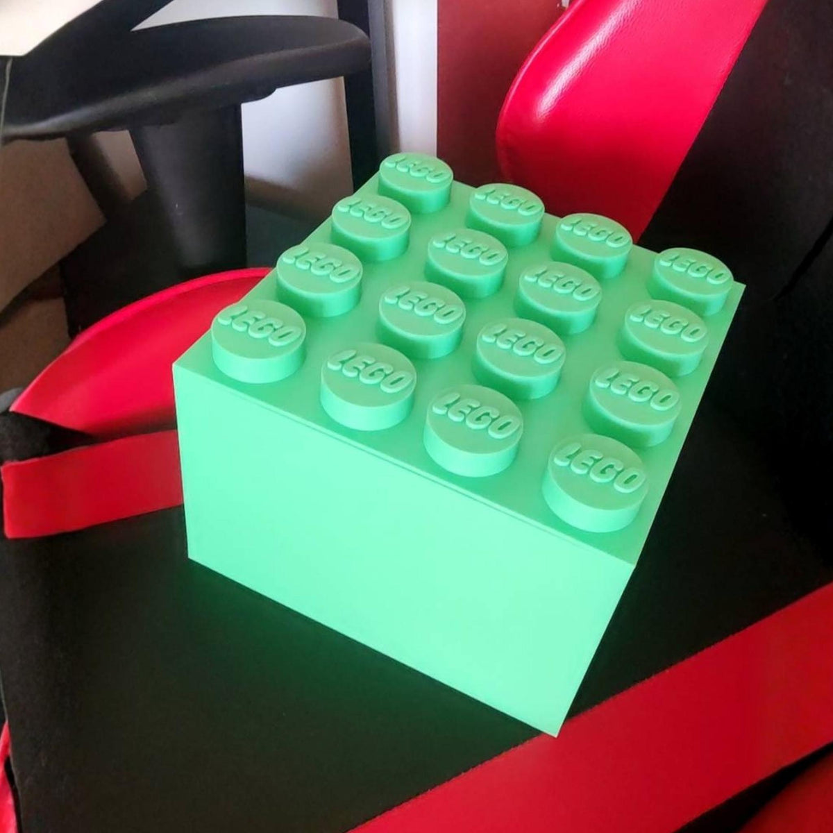 Building Block Storage Box | Stackable Organiser with Lid | Fun Colourful Home or Desk Storage - ThreadaliciousUK