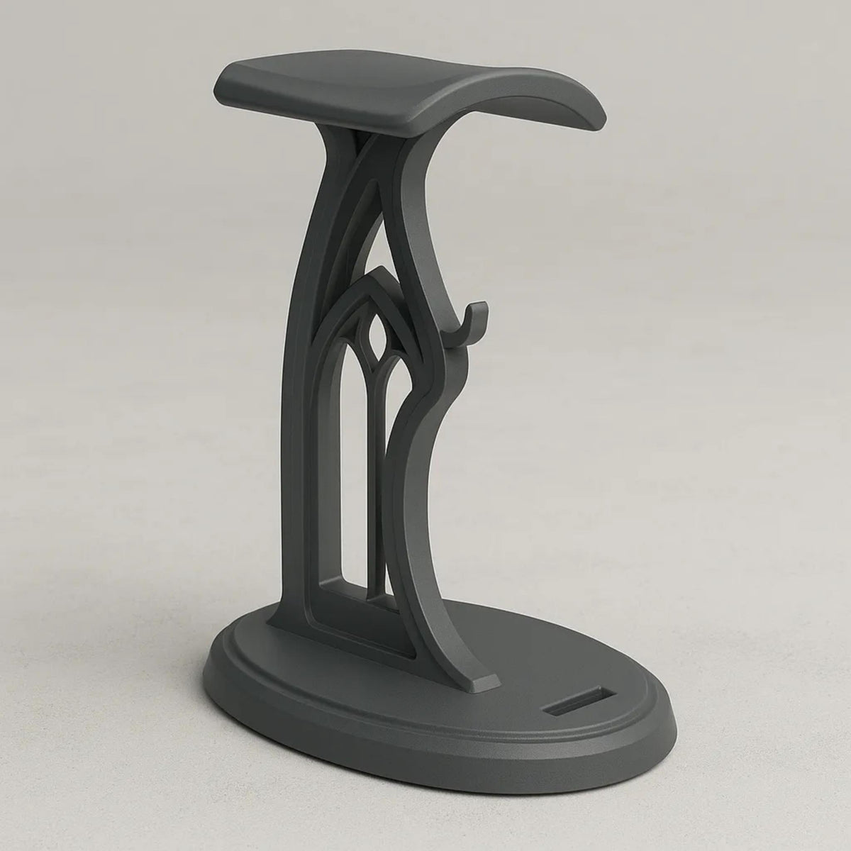 Gothic Headphone Stand • Elegant Arched Desk Holder • Dark Fantasy Inspired Headset Display - ThreadaliciousUK