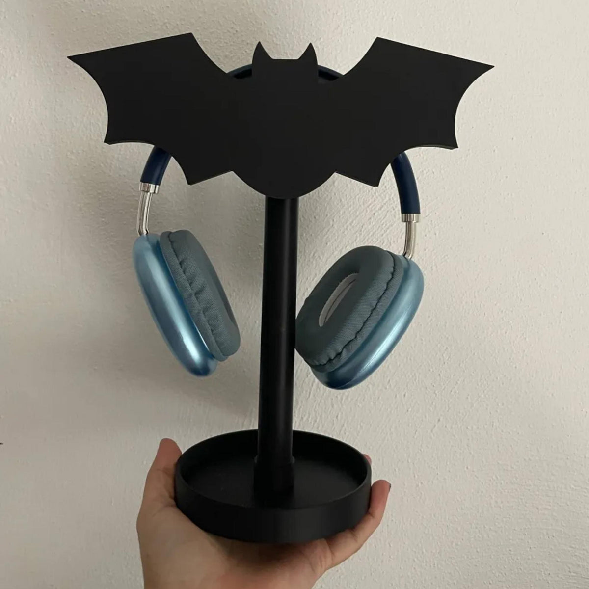 Bat Headphone Stand • Winged Desk Holder • Dark Headset Display for Gaming or Office Setups - ThreadaliciousUK