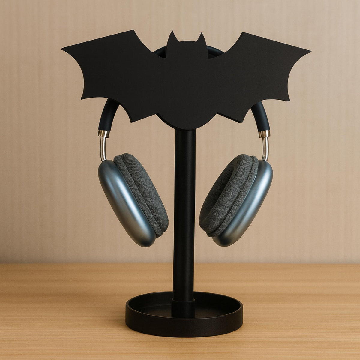 Bat Headphone Stand • Winged Desk Holder • Dark Headset Display for Gaming or Office Setups - ThreadaliciousUK