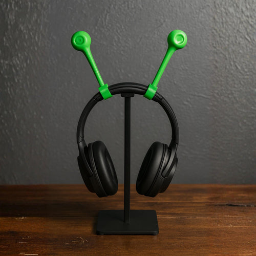 Alien Antenna Headphone Accessories • Green Clip-On Set • Fun Cosplay & Gaming Headset Decor - ThreadaliciousUK