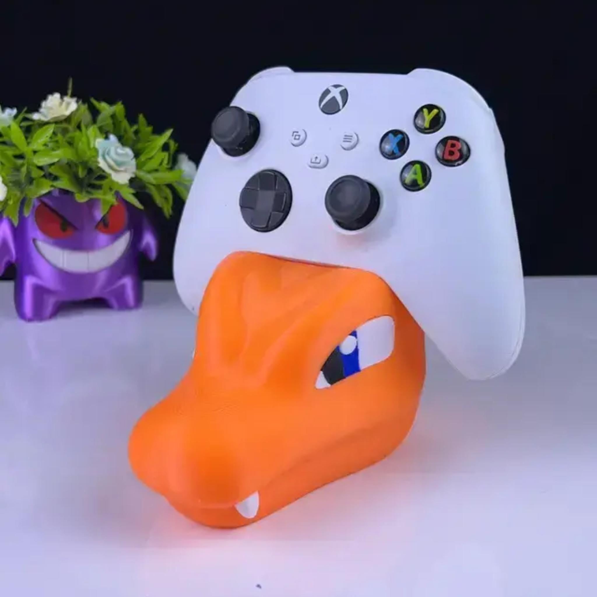 Fiery Dragon Controller Holder – Desktop Display Stand for Gaming Setups - ThreadaliciousUK