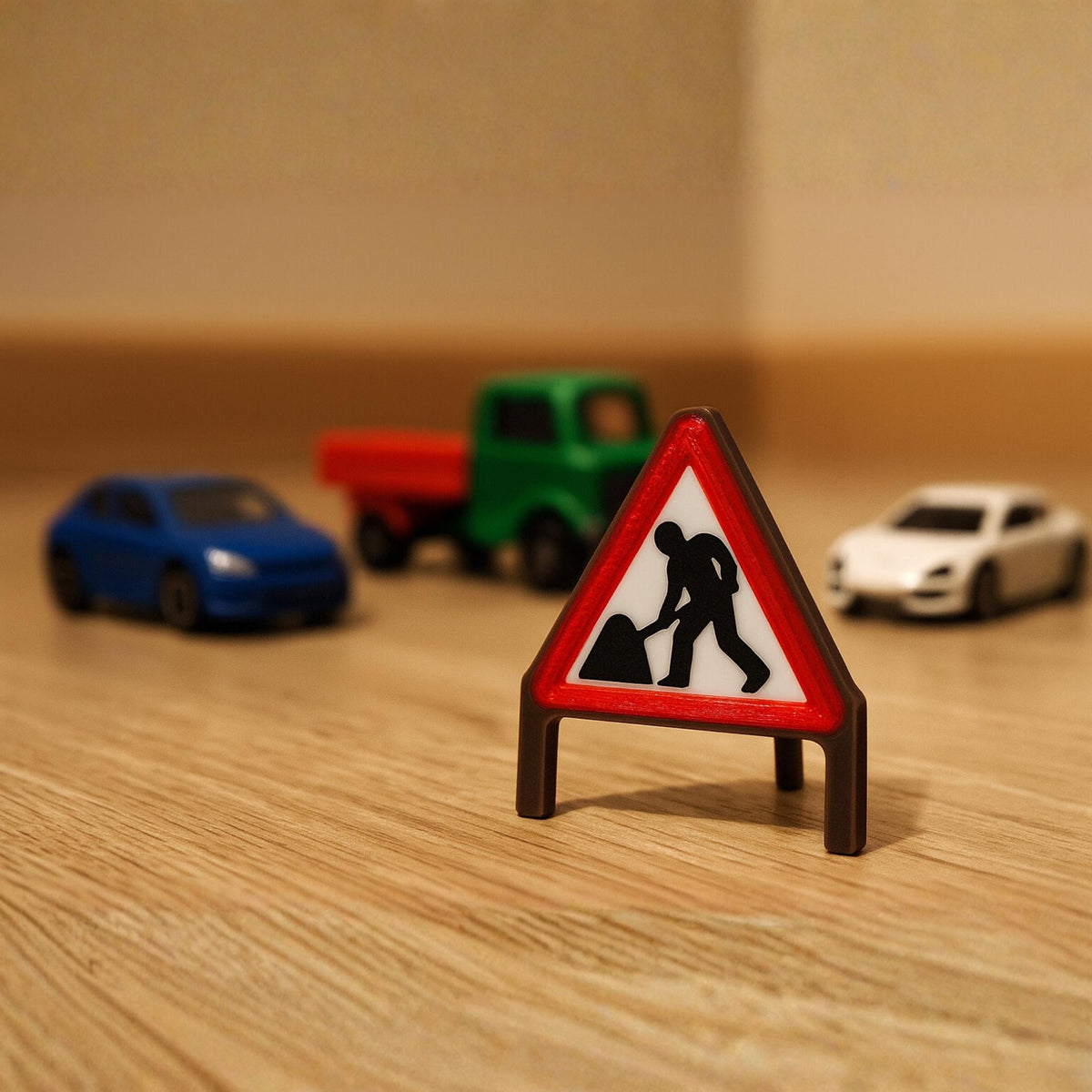Miniature UK Roadwork Signs • Small Scale Street Scene Accessories • Model Construction Zone Props - ThreadaliciousUK