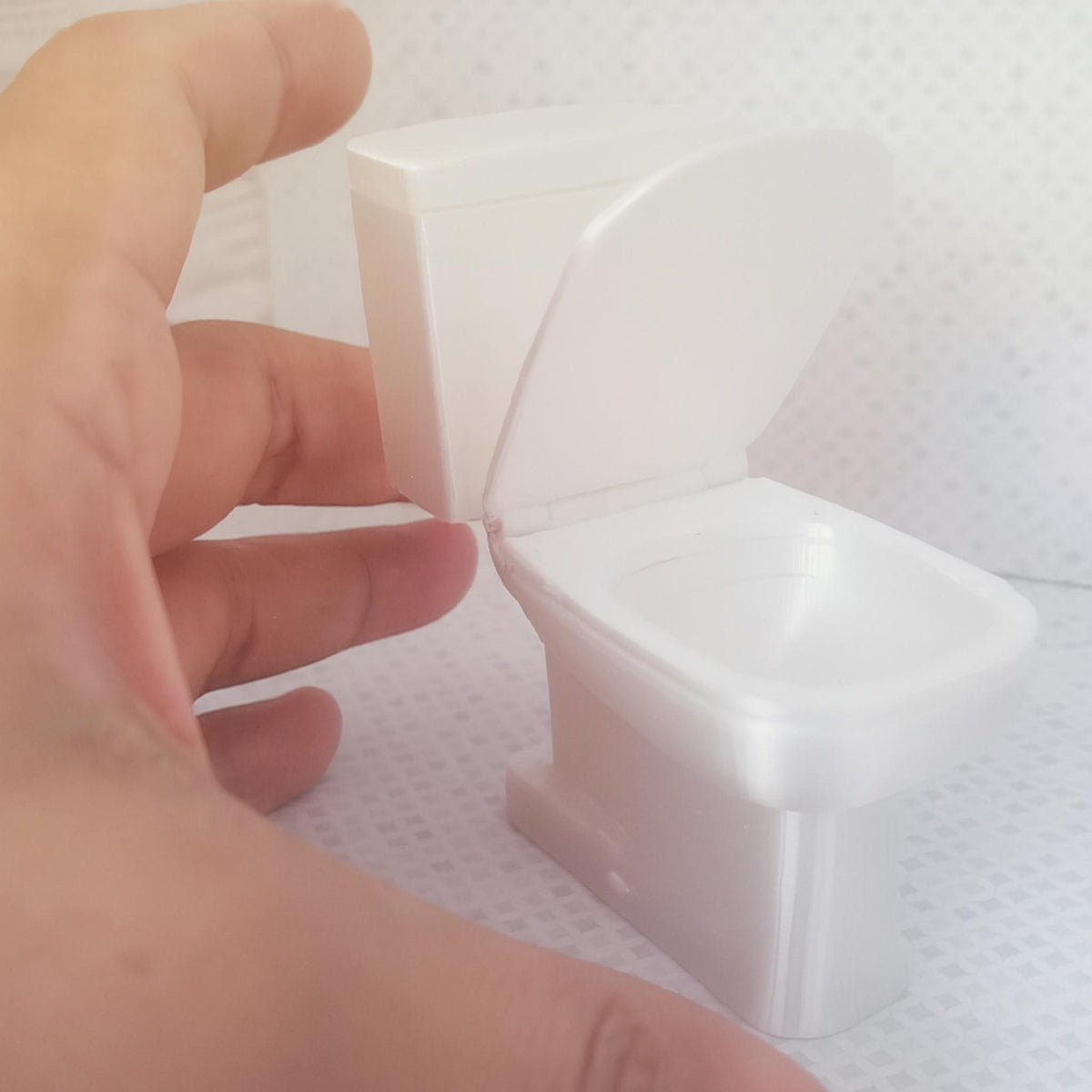Miniature Dollhouse Toilet • Realistic Bathroom Accessory • Tiny Scale Furniture for Model Homes - ThreadaliciousUK