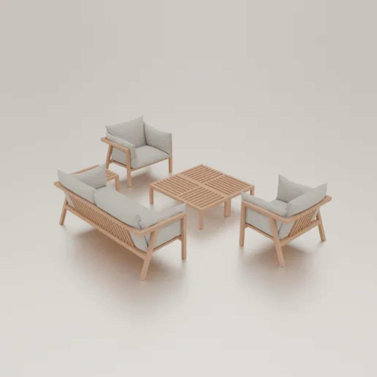 Miniature Garden Furniture Set • Dollhouse Outdoor Sofa, Chairs and Table • Tiny Patio Decor for Model Homes - ThreadaliciousUK