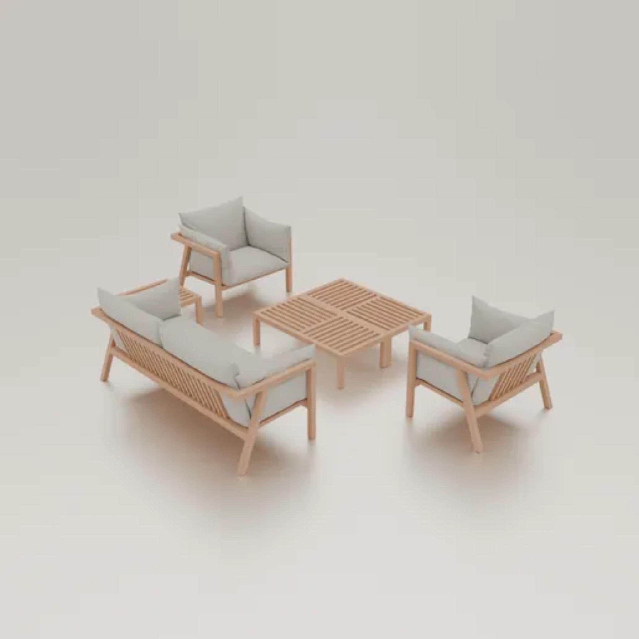 Miniature Garden Furniture Set • Dollhouse Outdoor Sofa, Chairs and Table • Tiny Patio Decor for Model Homes - ThreadaliciousUK