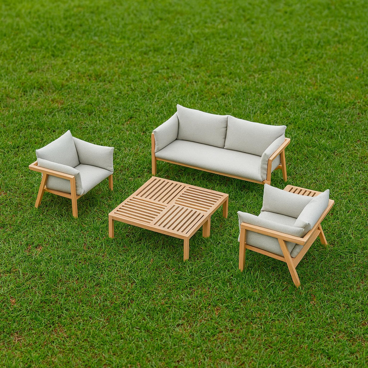 Miniature Garden Furniture Set • Dollhouse Outdoor Sofa, Chairs and Table • Tiny Patio Decor for Model Homes - ThreadaliciousUK