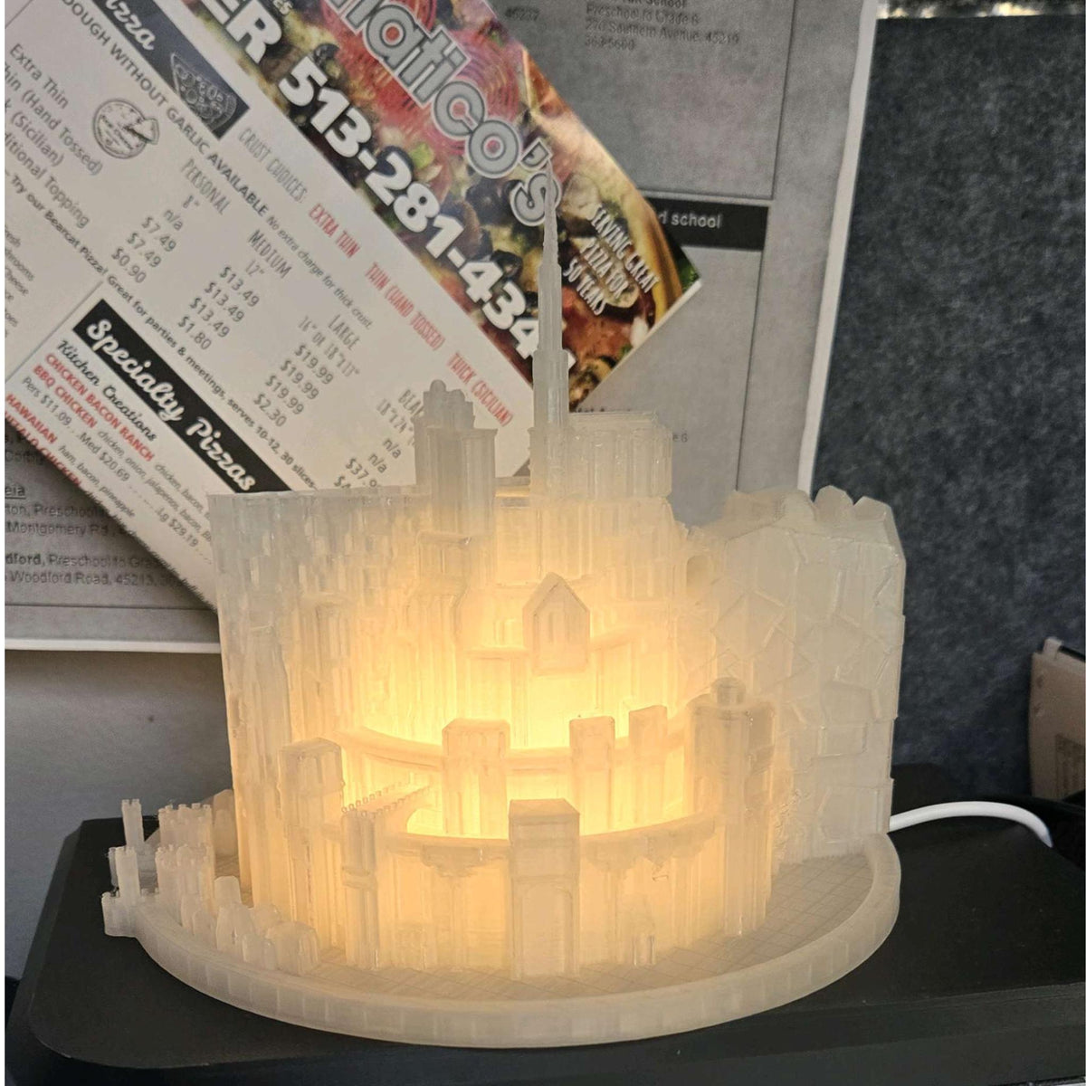 Fantasy Citadel RGB Lamp • Illuminated Fortress Display Light • Colour-Changing Tower for Desk or Room Decor - ThreadaliciousUK