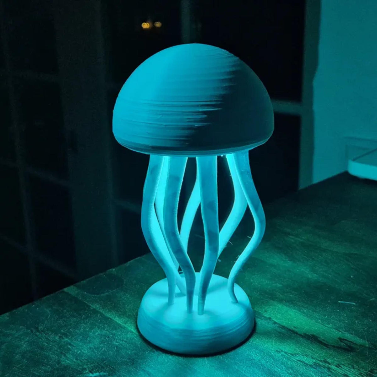 Jellyfish Glow Lamp • Ocean Inspired Ambient Light • Soft Colour Changing Desk or Bedroom Decor - ThreadaliciousUK