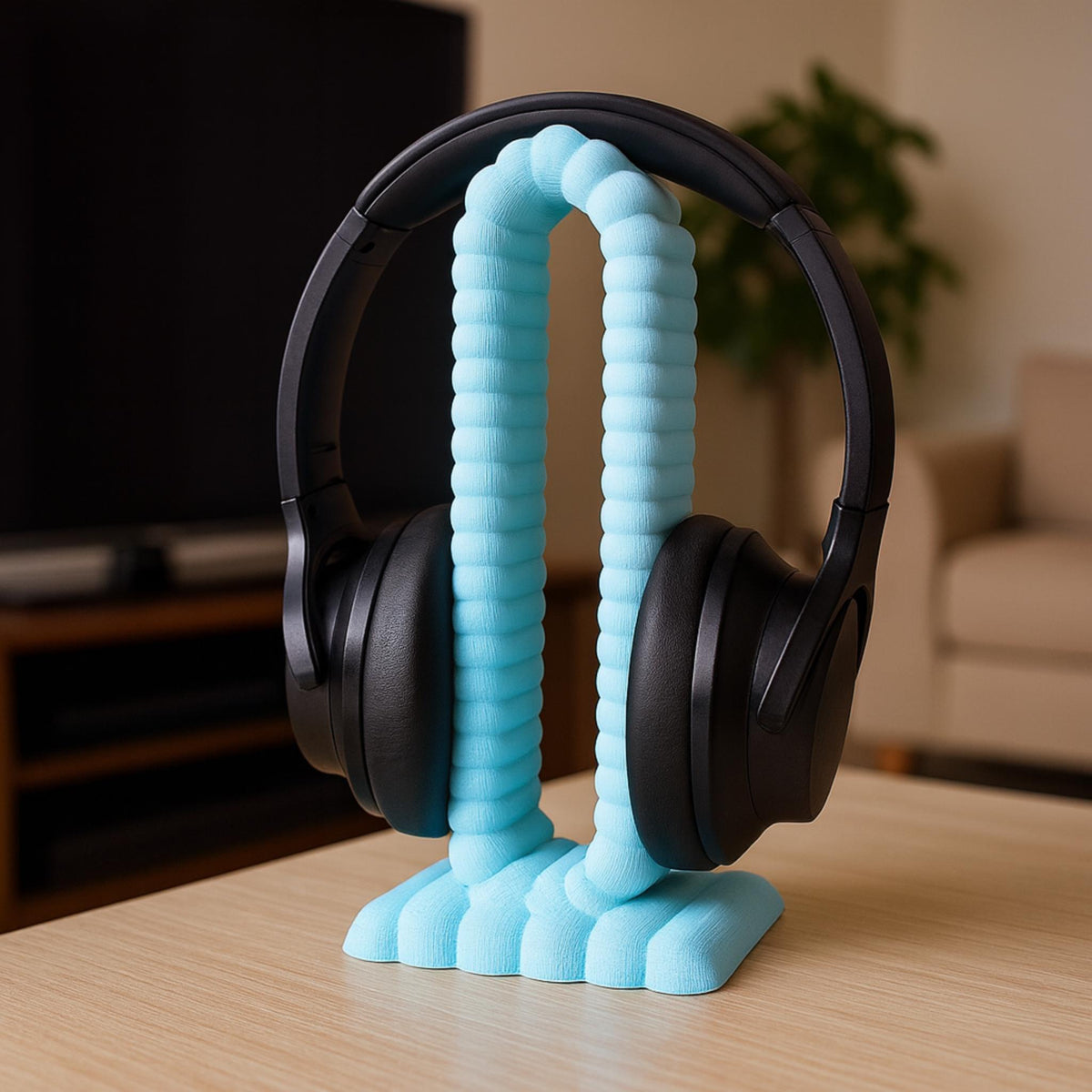 Cloud Headphone Stand • Soft Aesthetic Desk Holder • Cushion-Style Headset Display for Gaming or Office - ThreadaliciousUK