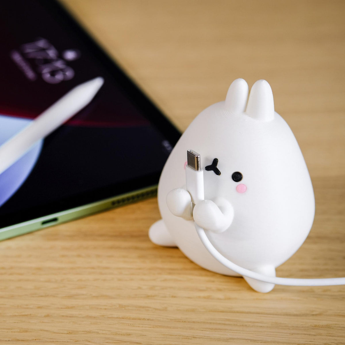 Bunny Cable Holder – Adorable Desk Cable Organiser for Charging Cords - ThreadaliciousUK