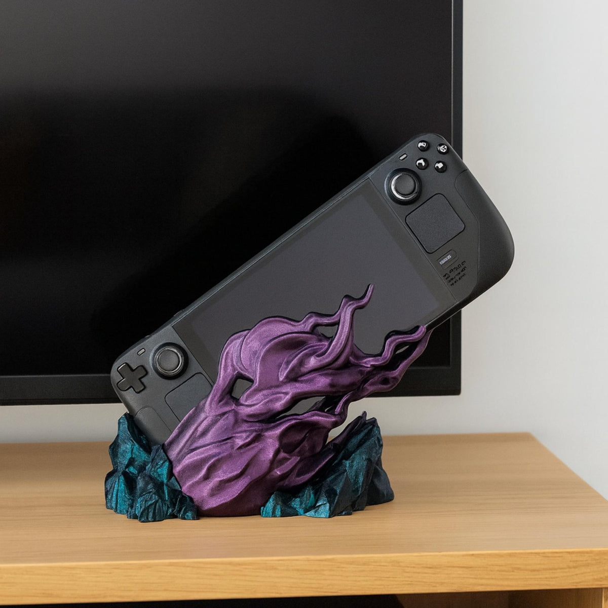Fireball Display Stand for Handheld Consoles – Fantasy Flame Holder for Gaming Setups - ThreadaliciousUK