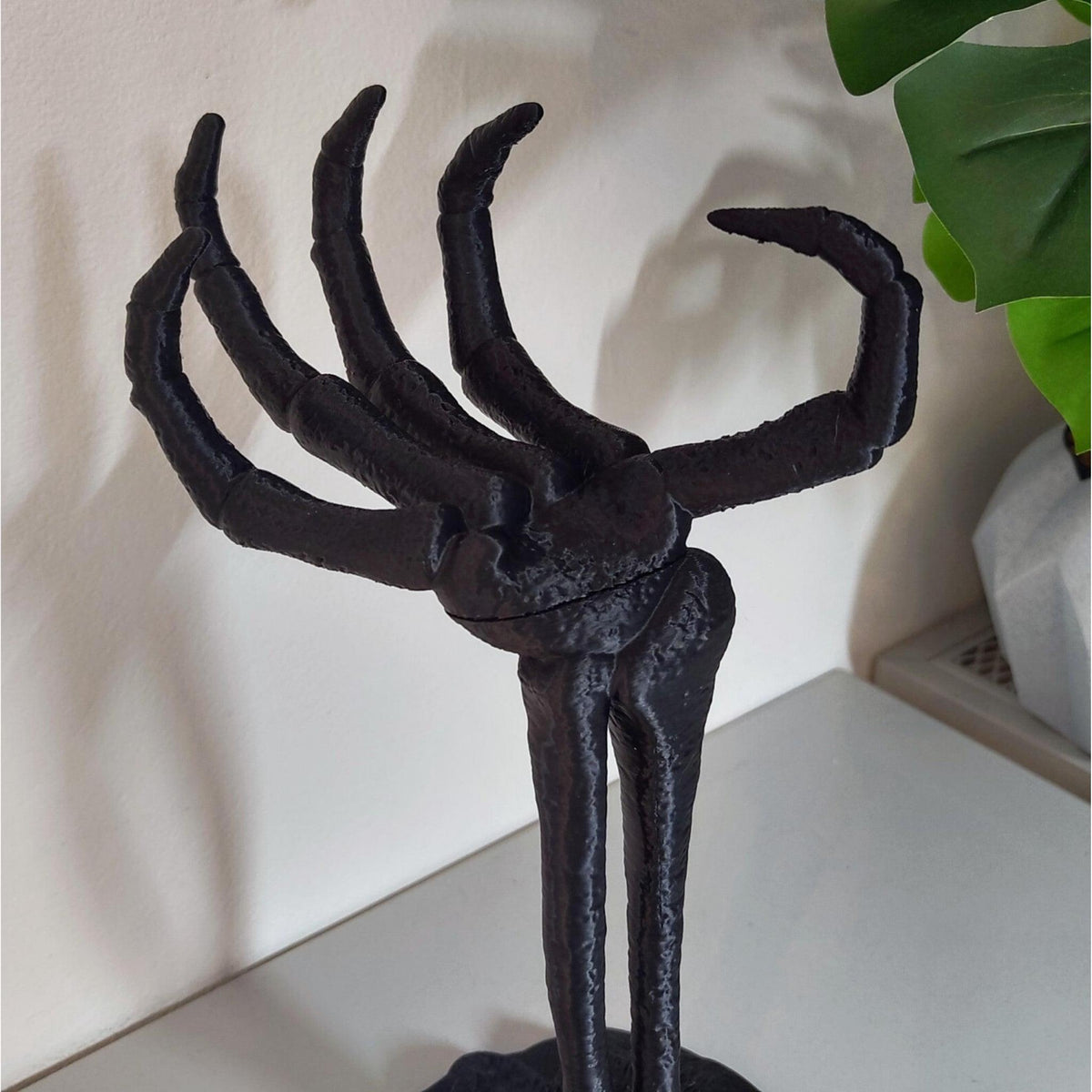 Skeleton Hand Headphone Stand • Gothic Desk Holder • Creepy Horror-Themed Headset Display - ThreadaliciousUK