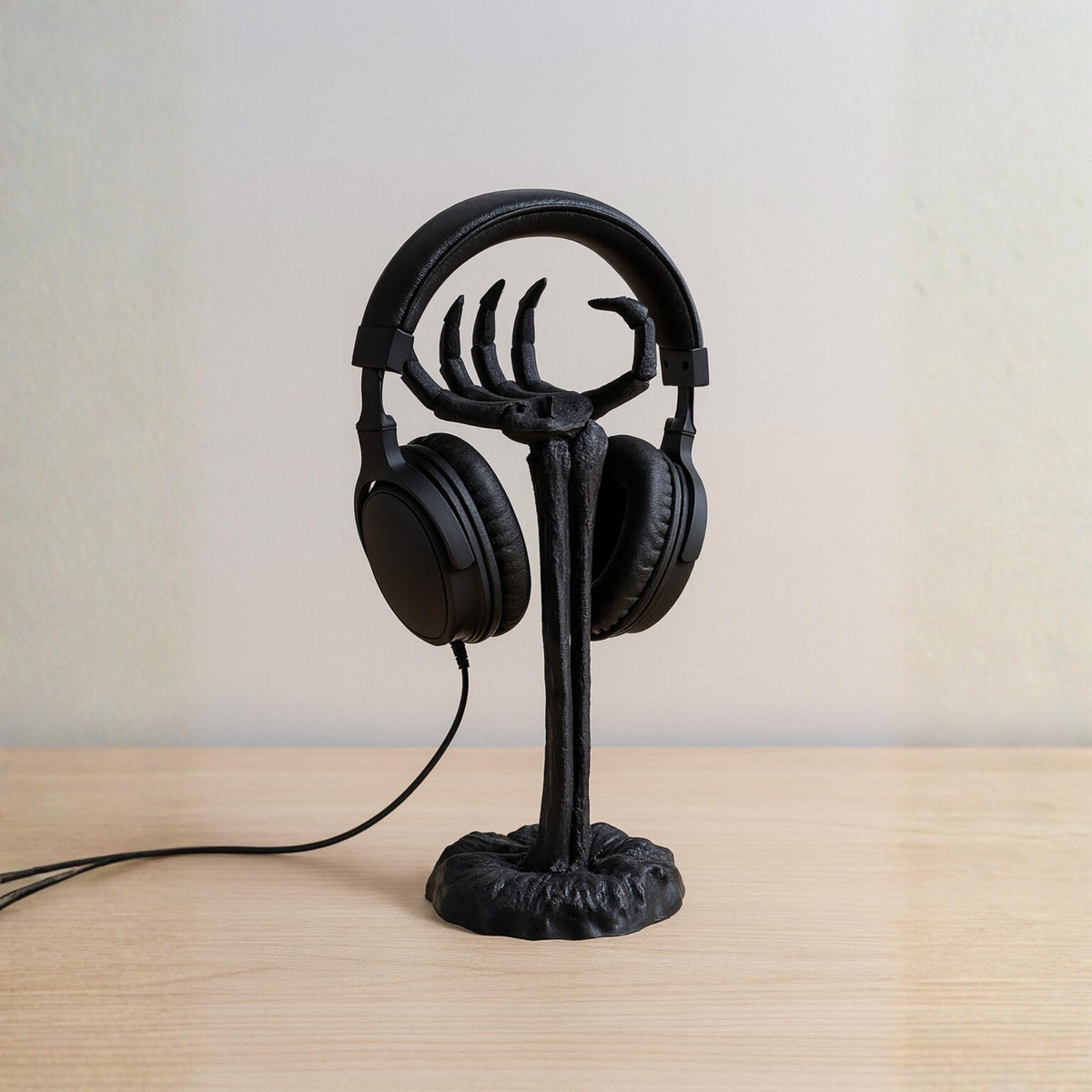 Skeleton Hand Headphone Stand • Gothic Desk Holder • Creepy Horror-Themed Headset Display - ThreadaliciousUK