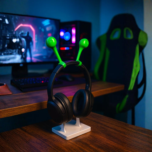 Alien Antenna Headphone Accessories • Green Clip-On Set • Fun Cosplay & Gaming Headset Decor - ThreadaliciousUK