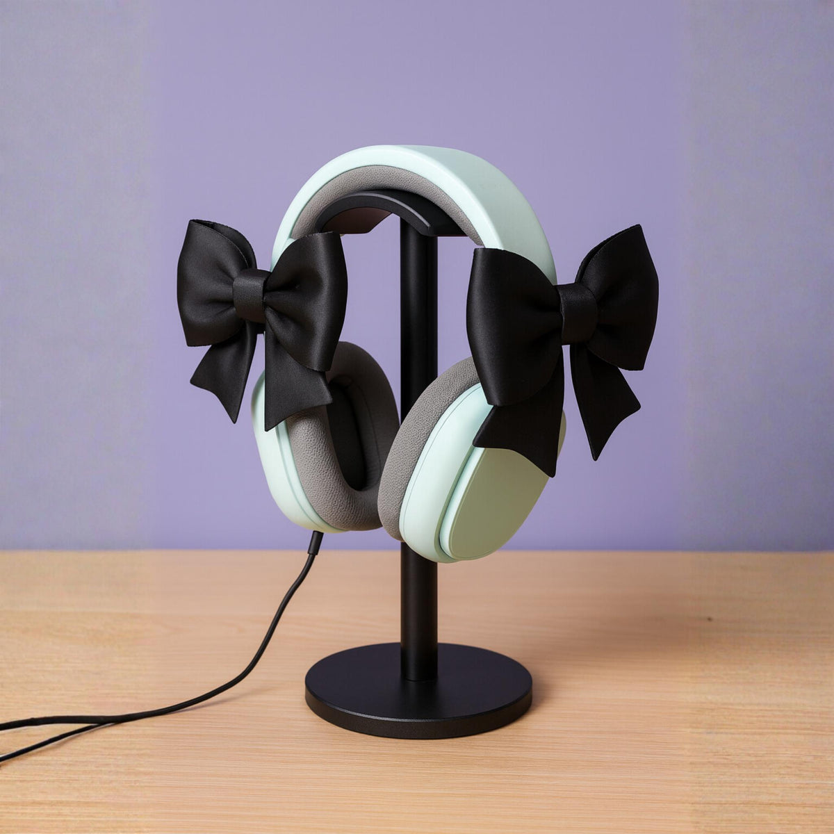 Bow Headphone Accessories • Clip-On Ribbon Set for Headsets • Decor for Gaming & Desk Setups - ThreadaliciousUK