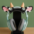 Cow Ears Headphone Accessories • Clip-On Ears & Horns for Headsets • Animal Decor - ThreadaliciousUK