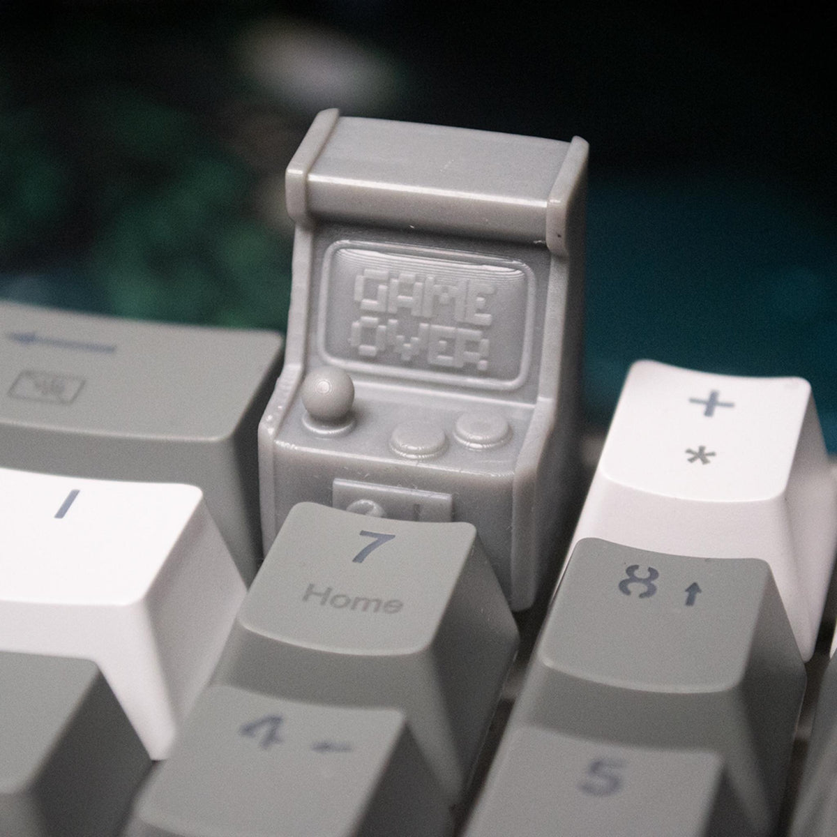 Retro Arcade Machine Keycap – Game Over Artisan Keycap for Mechanical Keyboards, Gamer Desk Accessory - ThreadaliciousUK