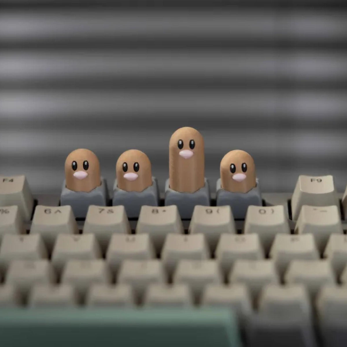 Mole Trio Artisan Keycap Set • Burrowing Character Keys for Custom Mechanical Keyboards - ThreadaliciousUK