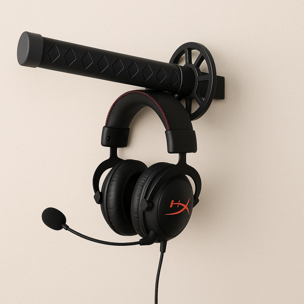 Wall Mounted Katana Headphone Holder | Samurai Sword Inspired Headset Display | Gaming Room Decor - ThreadaliciousUK