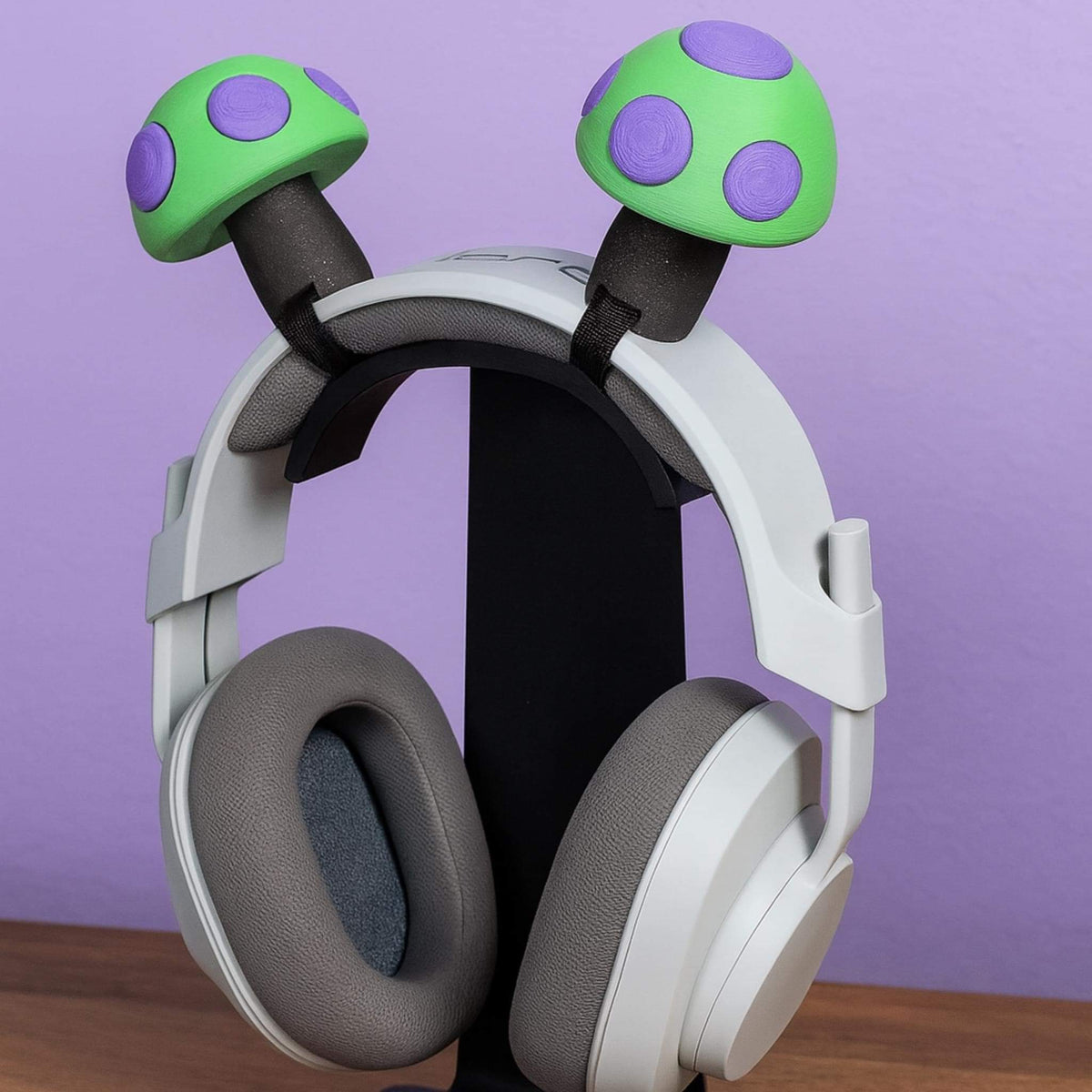 Mushroom Headphone Attachments | Cottagecore Headset Accessory | Toadstool Gaming Decor - ThreadaliciousUK