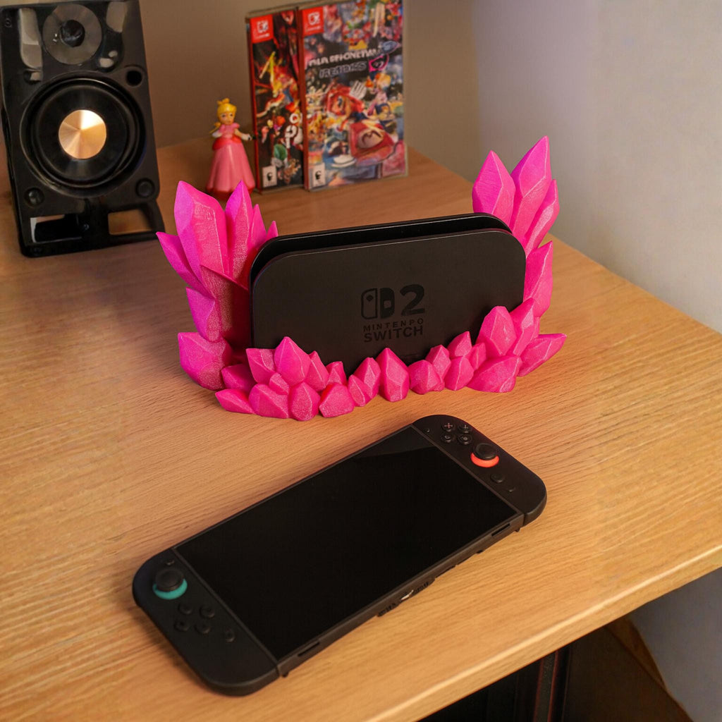 Crystal Dock Stand for Handheld Console | Elegant Display Base | Gaming Desk Crystal Holder - ThreadaliciousUK