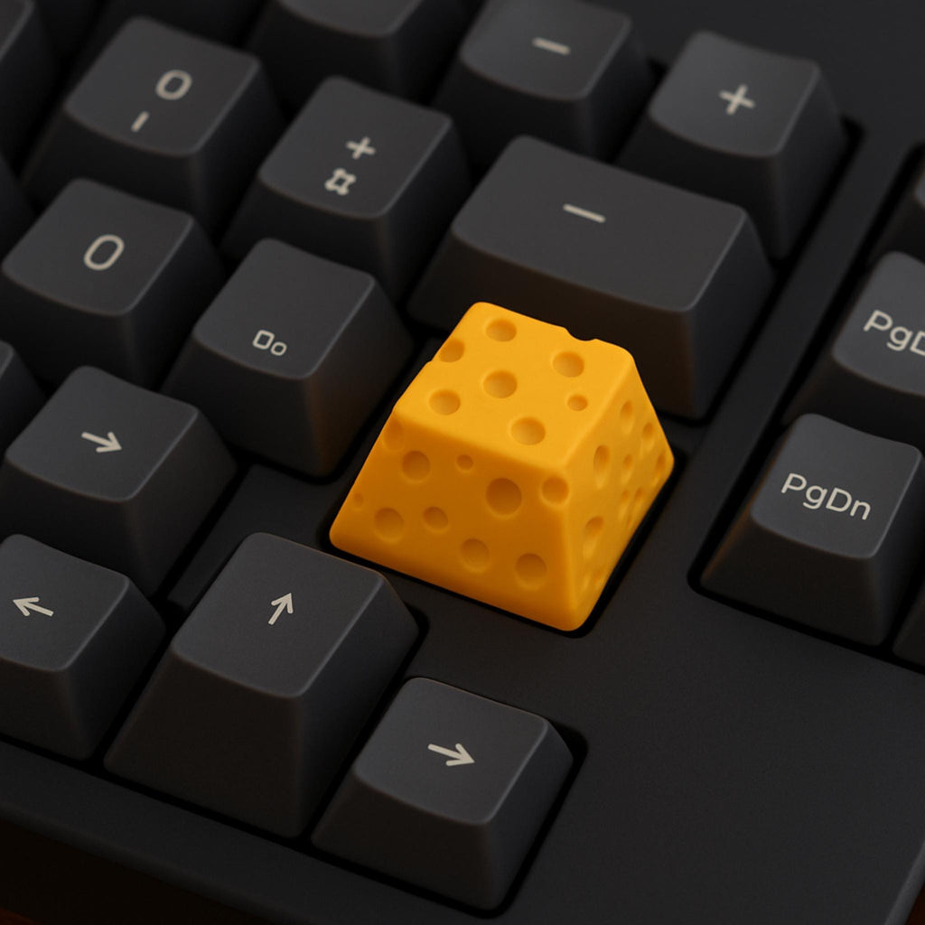 Cheese Keycap | Artisan Keycap for Mechanical Keyboards | Fun Novelty Desk Accessory - ThreadaliciousUK