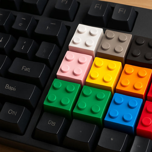 Block-Style Mechanical Keyboard Keycap • Colourful Building Brick Inspired Keycap for Custom Setups - ThreadaliciousUK