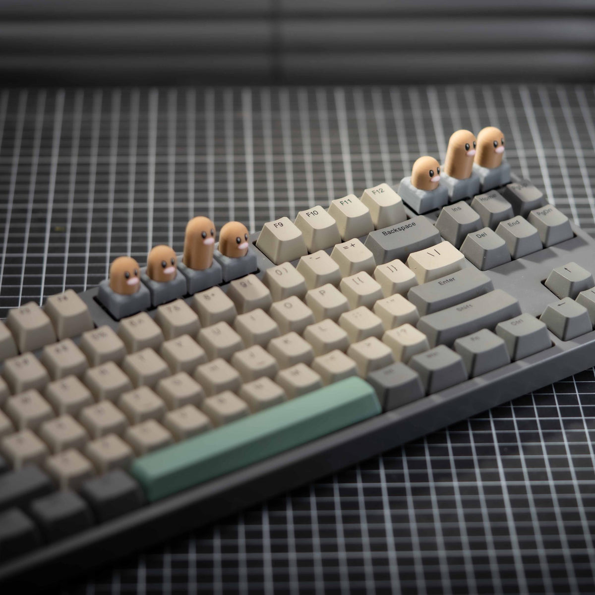 Mole Trio Artisan Keycap Set • Burrowing Character Keys for Custom Mechanical Keyboards - ThreadaliciousUK