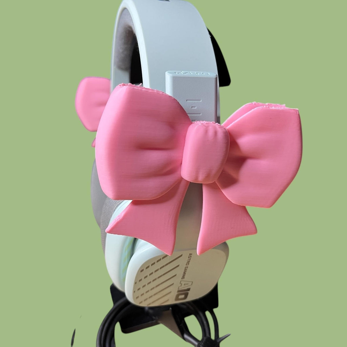Bow Headphone Accessories • Clip-On Ribbon Set for Headsets • Decor for Gaming & Desk Setups - ThreadaliciousUK