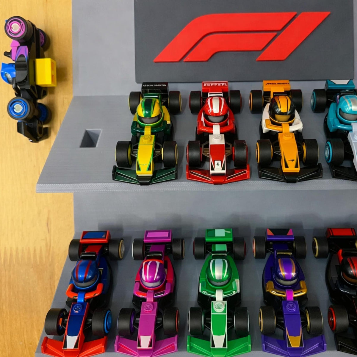 Mini Racing Car Display Stand | Tiered Shelf for Model Cars | Wall Mount/Desk Collectable Holder - ThreadaliciousUK