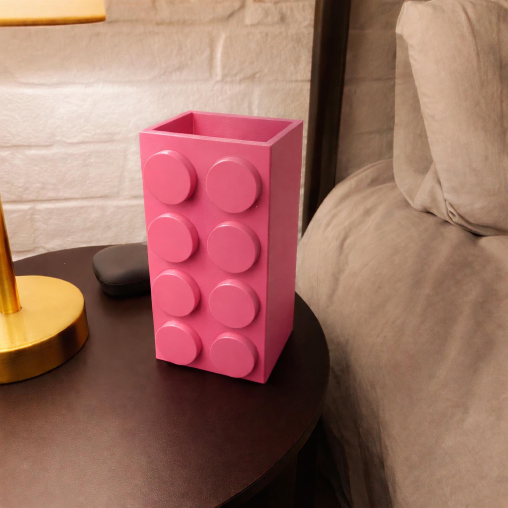 Building Block Style Vase | Colourful Decorative Flower Holder | Playful Home or Office Decor - ThreadaliciousUK