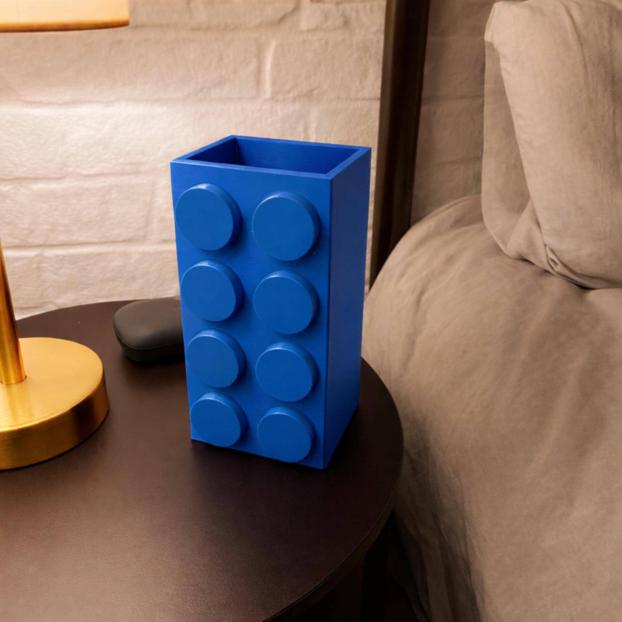 Building Block Style Vase | Colourful Decorative Flower Holder | Playful Home or Office Decor - ThreadaliciousUK