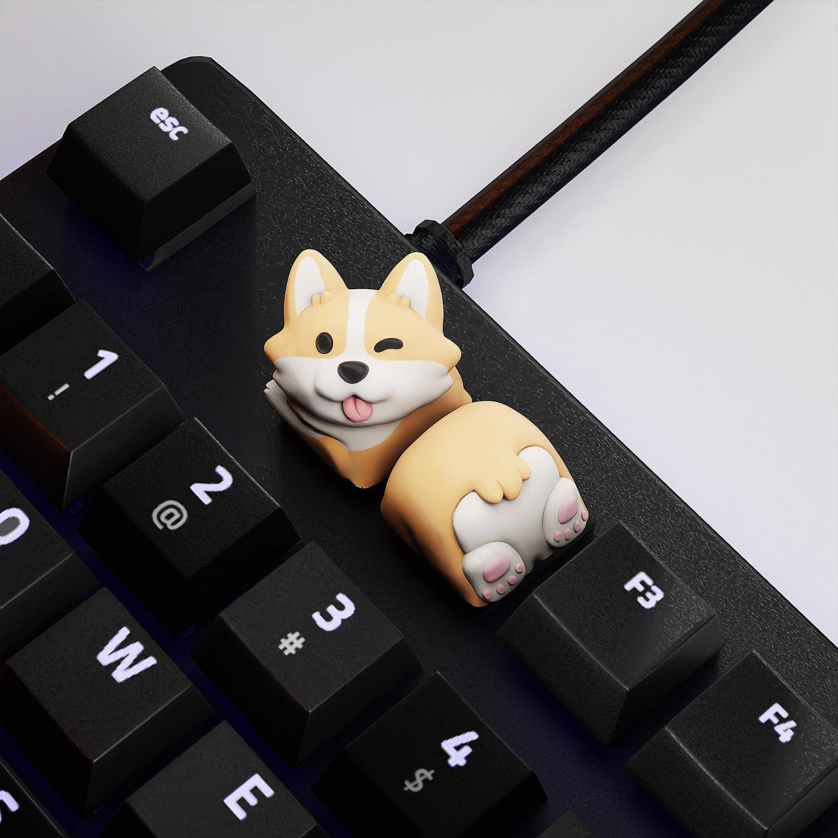 Shiba Inu Artisan Keycap • Dog Character Accent Key for Custom Mechanical Keyboards - MoreMiniaturesStudio