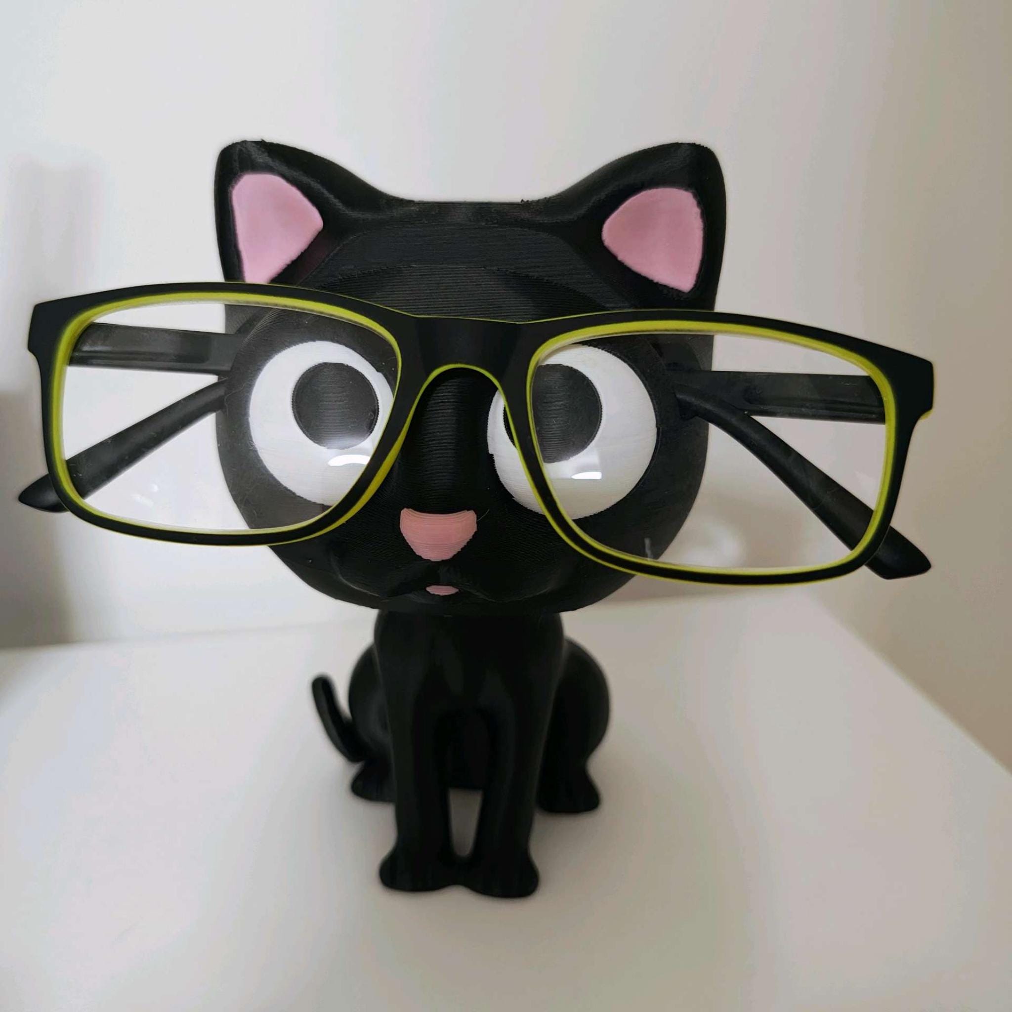 Cat Glasses Holder • Desk Eyewear Stand • Cat Decor Glasses Rest • Spectacles Holder for Desk or Bedside - MoreMiniaturesStudio