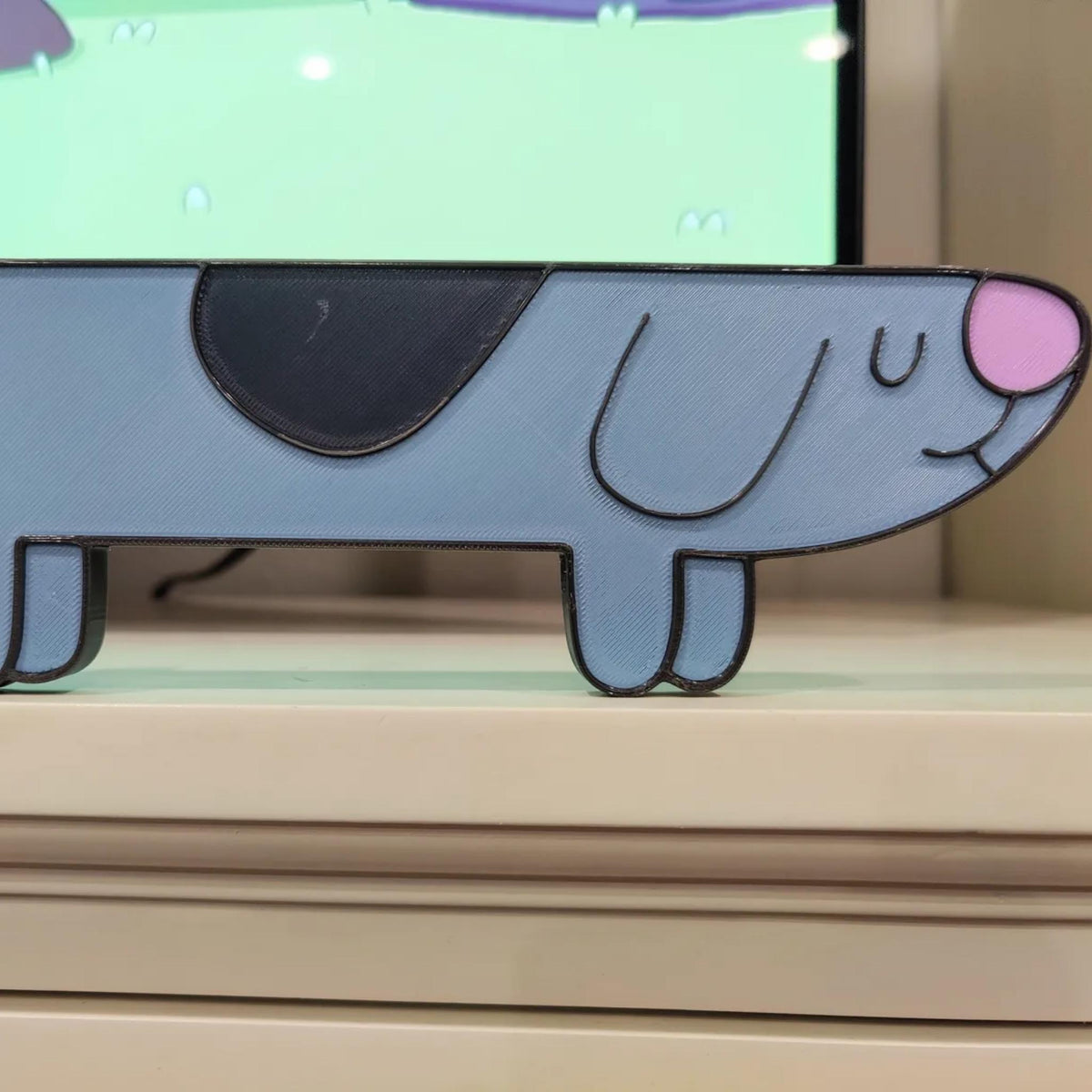 Playful Cartoon Dog Wall Sign • Kids Room Decor • Colourful Character Display • Family TV Inspired Art - MoreMiniaturesStudio