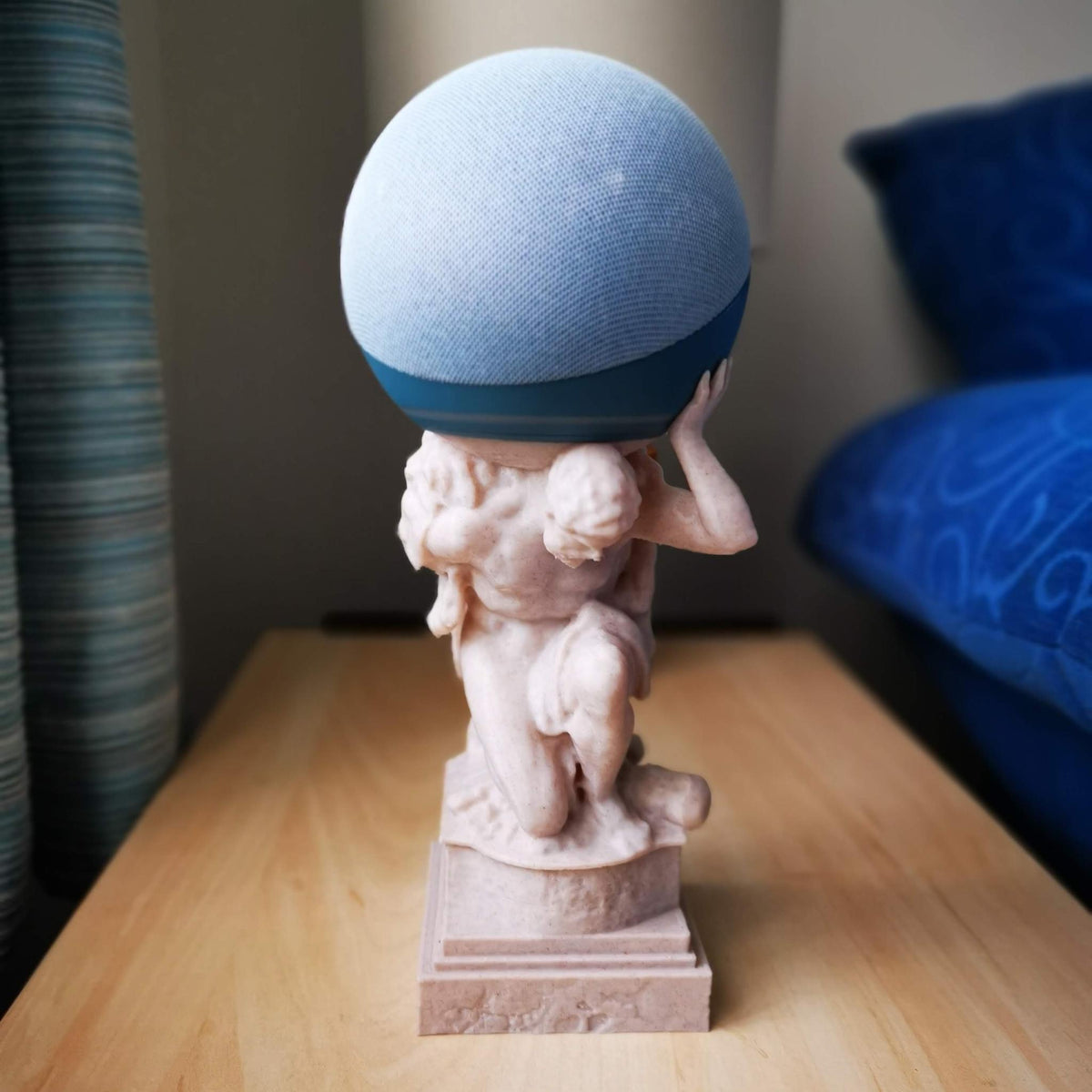 Classical Atlas Style Echo Dot Stand | Mythology Inspired Smart Speaker Holder | Decorative Desk & Bedside Display - MoreMiniaturesStudio