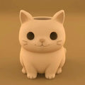 Cute Cat Pen Holder | Adorable Desk Organiser for Office & Study, Minimal Animal Stationery Storage Decor - MoreMiniaturesStudio