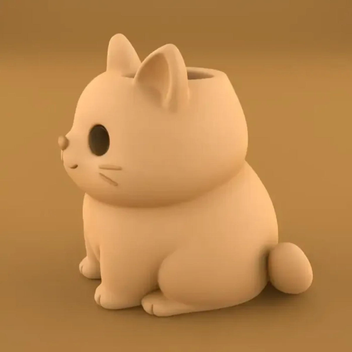Cute Cat Pen Holder | Adorable Desk Organiser for Office & Study, Minimal Animal Stationery Storage Decor - MoreMiniaturesStudio