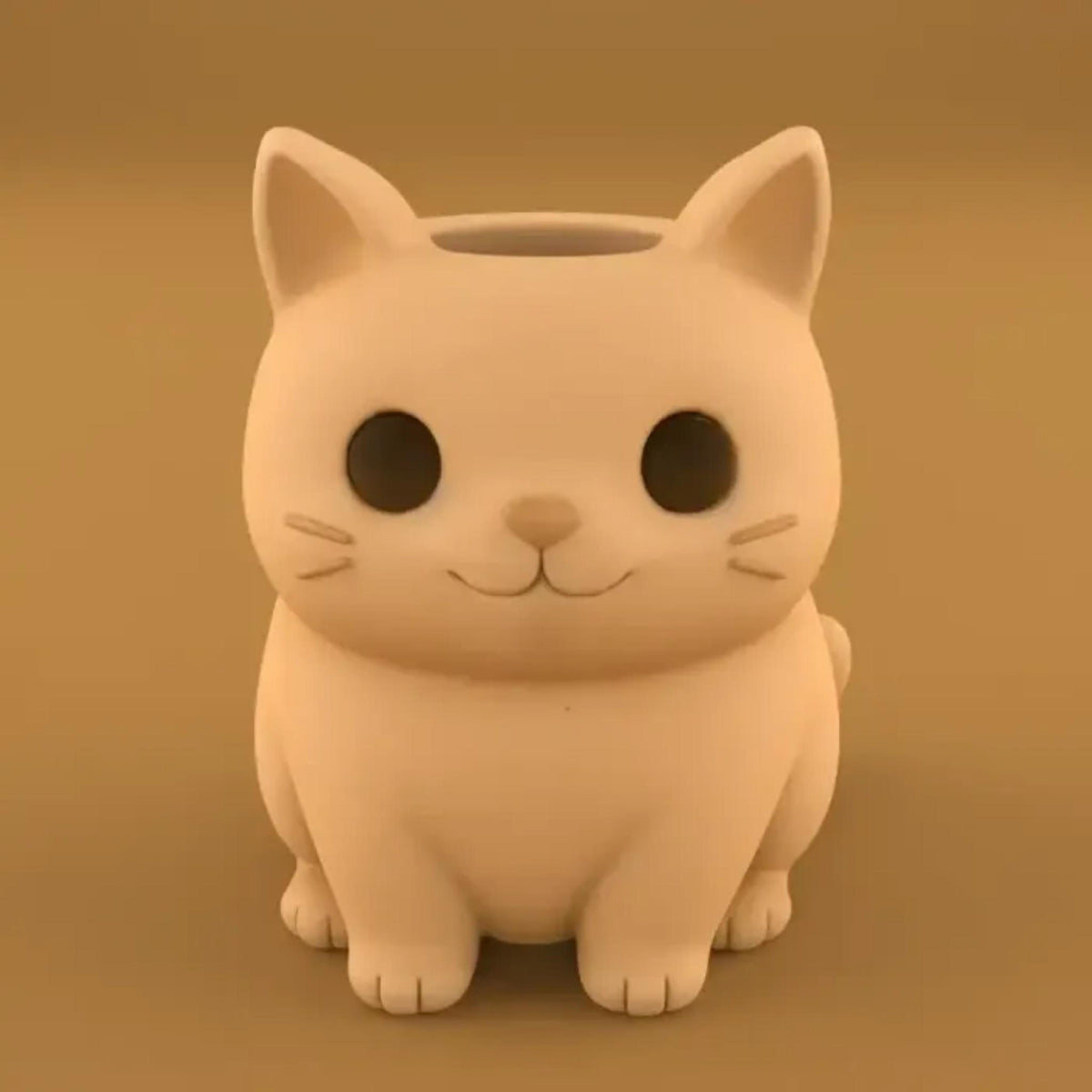 Cute Cat Pen Holder | Adorable Desk Organiser for Office & Study, Minimal Animal Stationery Storage Decor - MoreMiniaturesStudio
