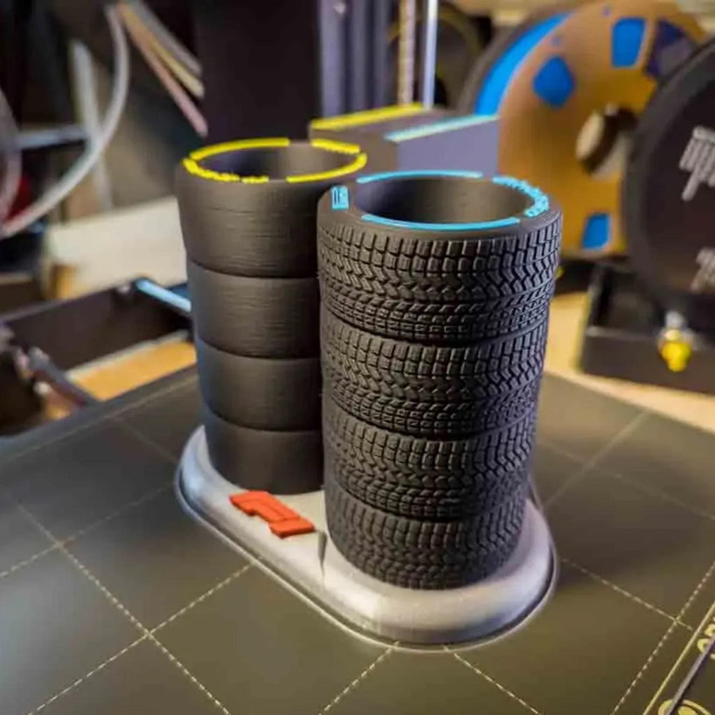 Racing Tyre Pen Holder | Motorsport Desk Organiser, Formula Style Office Decor Gift for Car Fans - MoreMiniaturesStudio