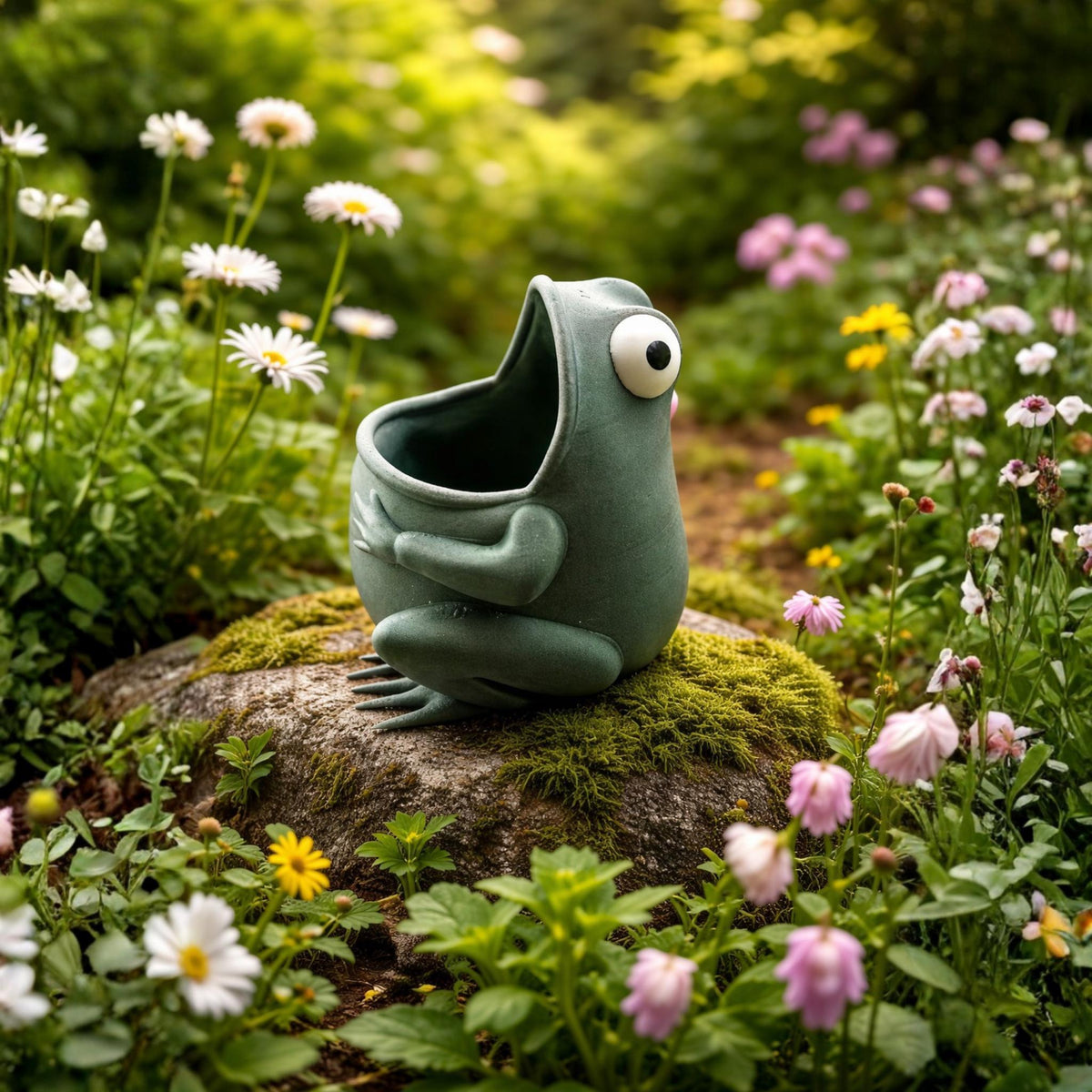 Cute Frog Pen & Pencil Holder | Funny Desk Organiser, Animal Office Decor, Gift for Students/Teachers - MoreMiniaturesStudio