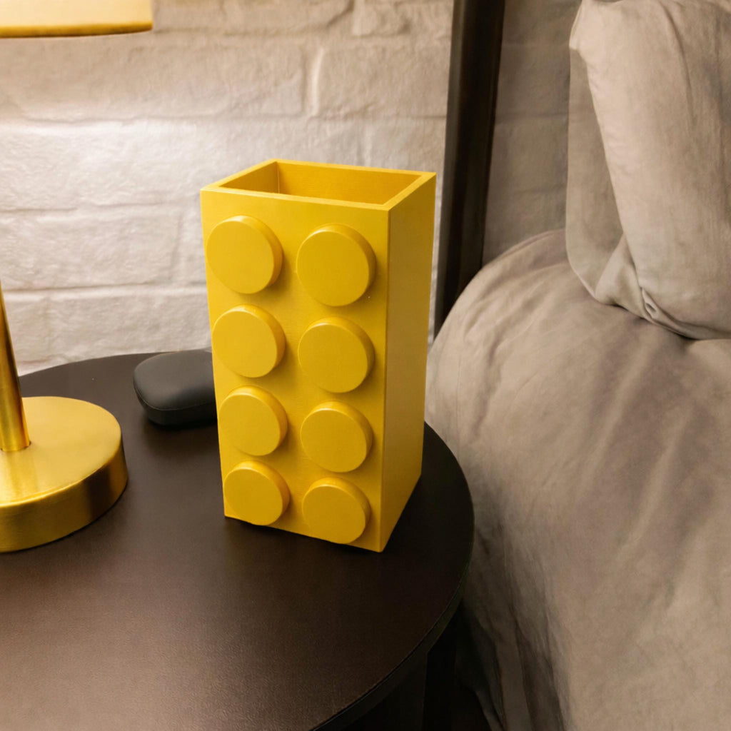 Building Block Style Vase | Colourful Decorative Flower Holder | Playful Home or Office Decor - ThreadaliciousUK