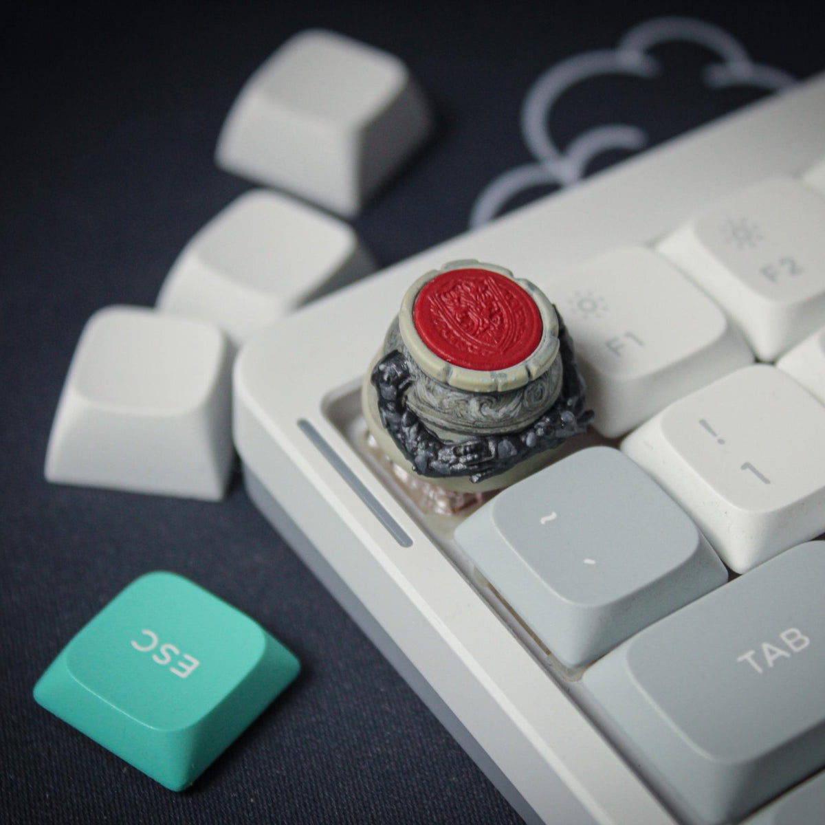 Iron Fist Alexander Keycap • Souls-Inspired Mechanical Keyboard Key • Artisan Resin-Style Keycap • Desk Display Accent - MoreMiniaturesStudio