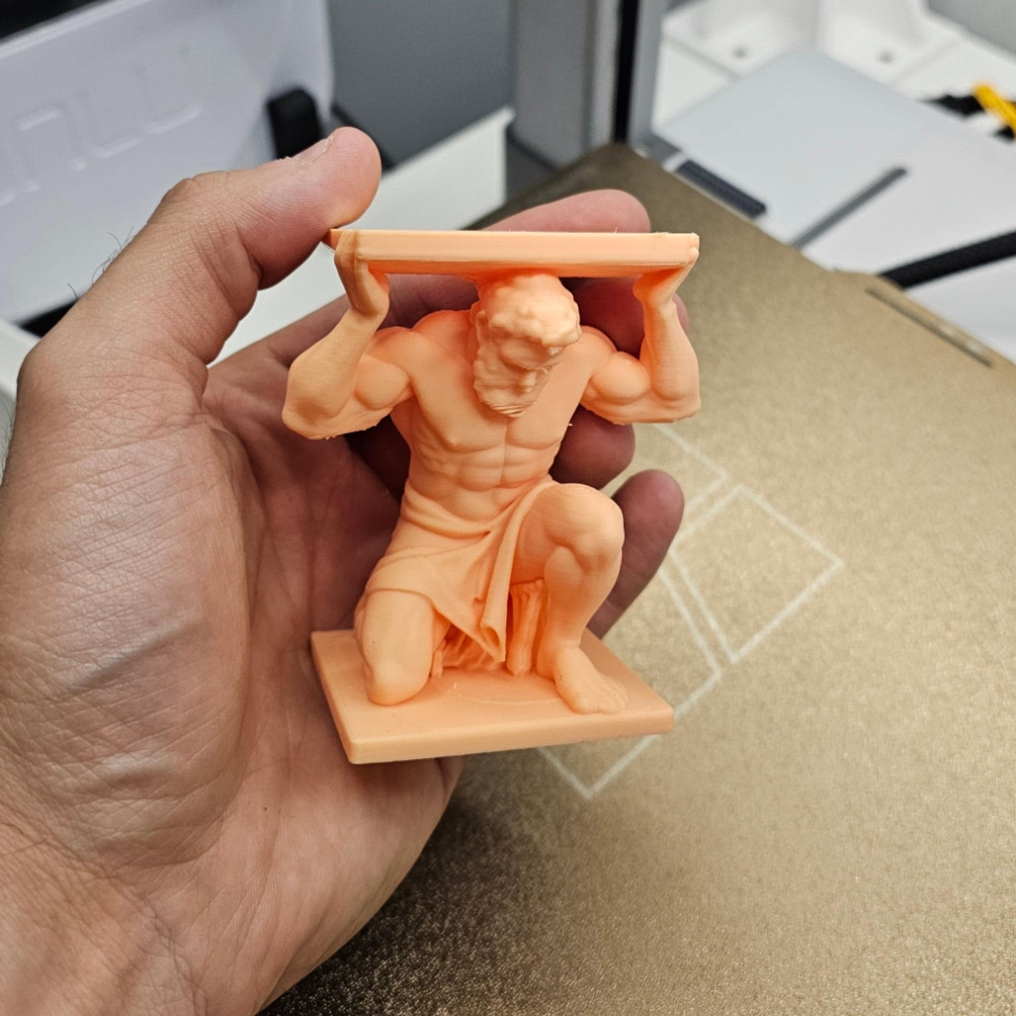 Atlas GPU Support Bracket • Mythology Inspired Graphics Card Holder • PC Case Display • Heavy Duty GPU Stand - MoreMiniaturesStudio