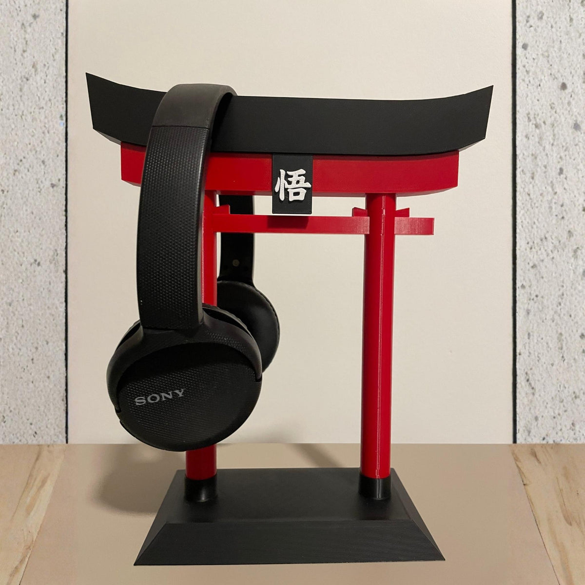 Japanese Torii Gate Headphone Stand | Zen Inspired Desk & Gaming Setup Headset Holder Display - MoreMiniaturesStudio