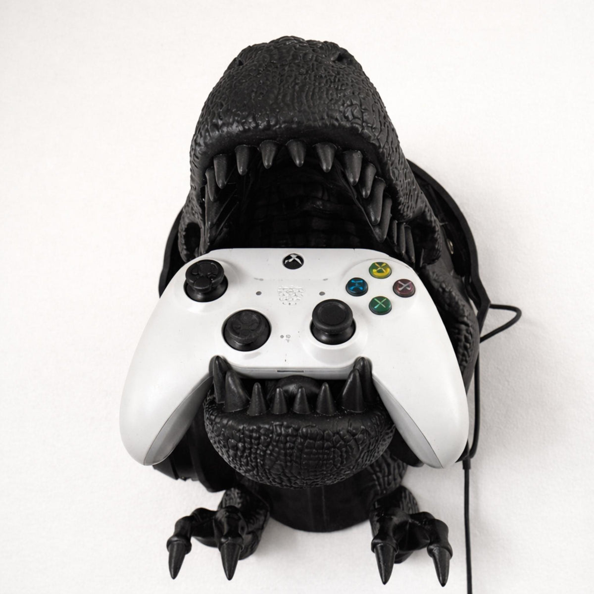 T-Rex Wall Mounted Headphone & Controller Holder | Dinosaur Gaming Display Stand - MoreMiniaturesStudio