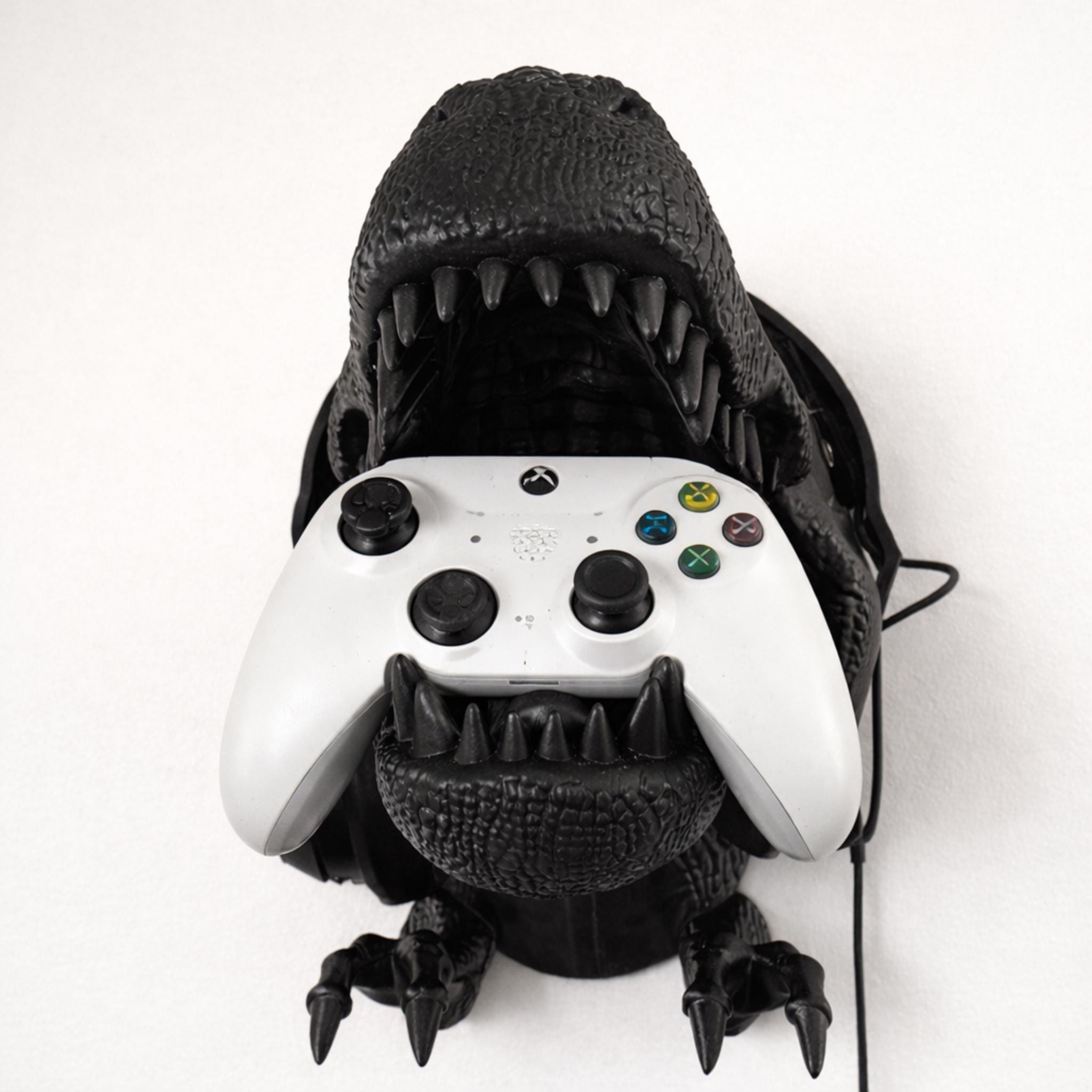 T-Rex Wall Mounted Headphone & Controller Holder | Dinosaur Gaming Display Stand - MoreMiniaturesStudio